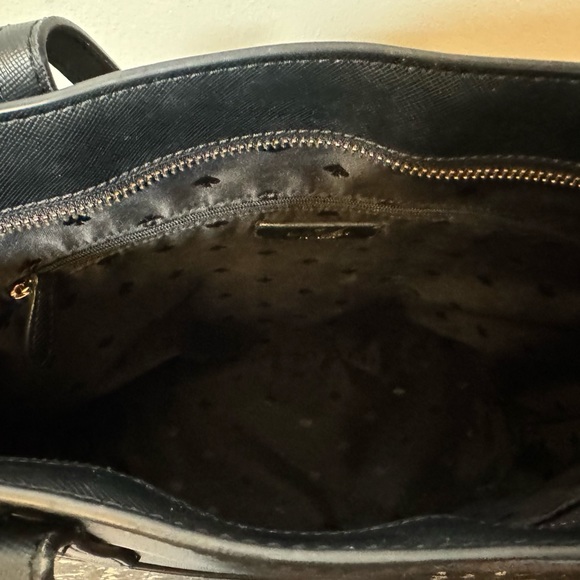 Kate Spade Black with Ivory Stripe Leather Daily Tote - Picture 5 of 6